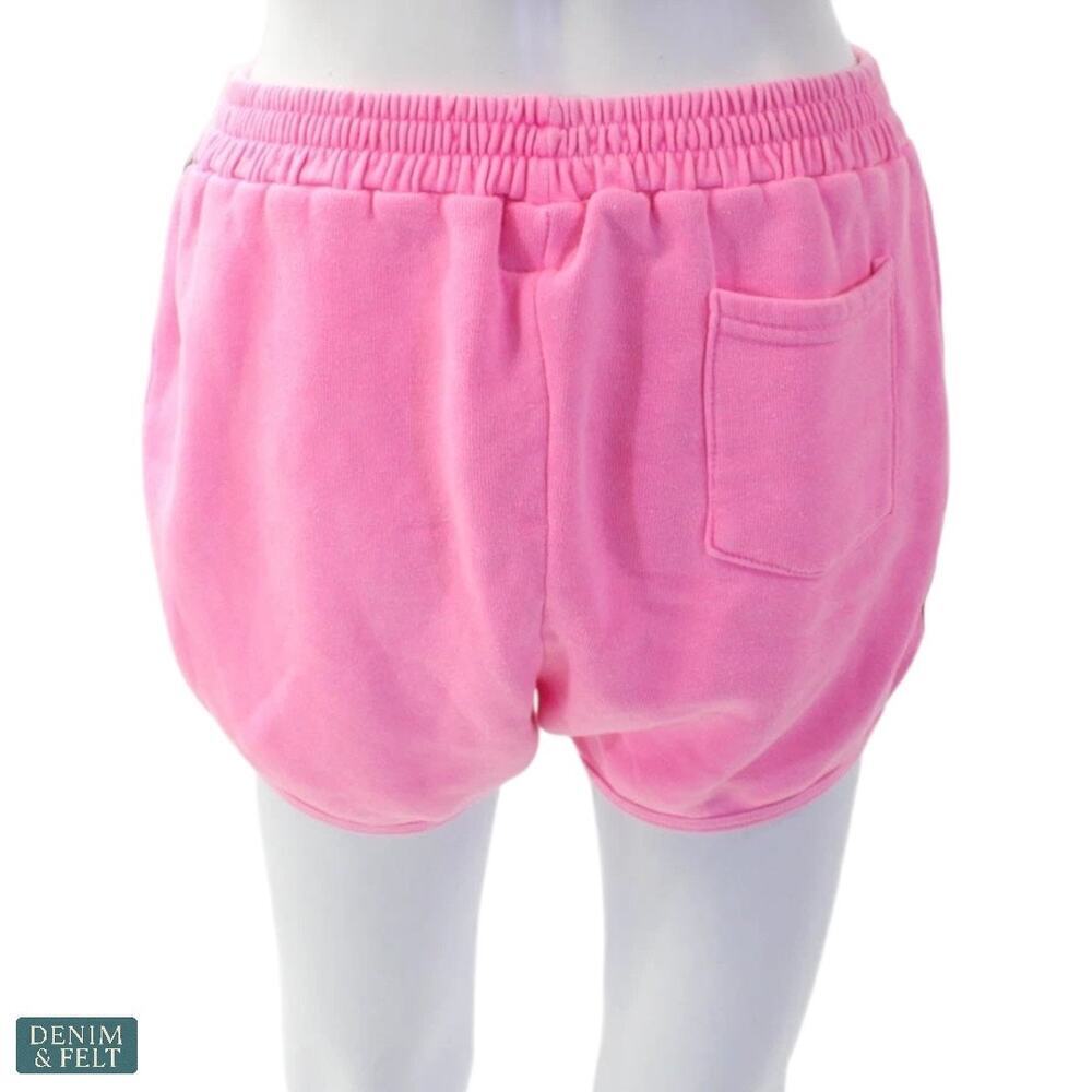 Aviator Nation Pink 5 Stripe Classic Sweat Shorts Neon Rainbow Soft Lounge XL - Picture 5 of 14
